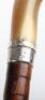 A fine 19th century malacca walking stick with silver band and horn handle - 6
