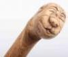 A rustic carved grotesque mask walking stick - 5