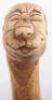 A rustic carved grotesque mask walking stick - 6