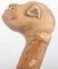 A rustic carved grotesque mask walking stick - 7