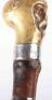 A 19th century Horse Racing memento silver banded bamboo walking cane - 14