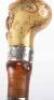A 19th century Horse Racing memento silver banded bamboo walking cane - 16