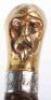 A 19th century Horse Racing memento silver banded bamboo walking cane - 18