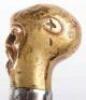 A 19th century Horse Racing memento silver banded bamboo walking cane - 19