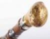 A 19th century Horse Racing memento silver banded bamboo walking cane - 21