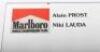 A Malboro mirrored sign with the McLaren Formula One car of Niki Lauda and Alain Prost - 2