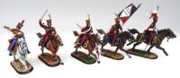 Niena 54mm Russian painted Napoleonic Polish Red Lancers with Officer, Trumpeter and Standard Bearer HIGHLY DETAILED (Condition Excellent) (5)