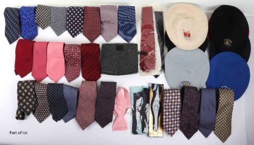 A selection of neck ties and bow ties, including Hilditch & Key, Salvatore Ferragamo, T.M Lewin, Gieves & Hawkes