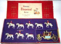 Britains set 1470, State Coach of Elizabeth II blue panels, in original Historical Series box (Condition Very Good, box Fair, end label and some lid edges missing) 1958 (11)