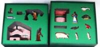 Britains Home Farm Series sets 8705, 8706, 8709 and 8713 in original boxes with six items of scenery (Condition Excellent boxes Very Good) (29)