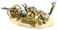 Toy Army Workshop Middle Eastern Diorama, 18pdr Gun with crew (Condition Excellent, one arm loose) (7)