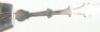 A Dutch silver caddy spoon and pickle fork - 12