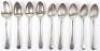 Nine Georgian tea spoons