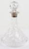 A 20th century glass and silver ships decanter, J B Chatterley & Sons, Birmingham 1978 - 2