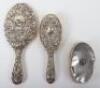 Three 20th century silver dress brushes