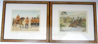 A set of original Simkin Prints of the British Indian Army with one of the 11th Hussars in matching glazed frames (Condition Very Good) (6)