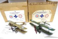 Heco 1/32 scale tinplate Aircraft Sopwith Camel and SE5a with Pilots in original boxes (Condition Excellent, boxes Very Good, one lid split) (4)