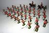 Britains from set 2062, Seaforth Highlanders charging with two mounted Officers (Condition Excellent, one Good) and thirty-three charging with two Pipers (Condition Very Good, repainted and repaired, three rifles broken) 1953 (37)