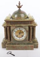 A French 19th century green onyx mantle clock
