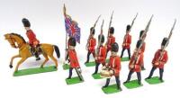 Heyde 50mm scale no.2 size British Foot Guards marching at the slope, with mounted and foot Officers, Colour Bearer and Side Drummer (Condition Good) 1910 (11)