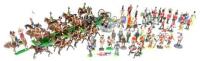 Napoleonic Royal Horse Artillery gun team, eleven other 54mm models and New Toy Soldier Royal Horse Artillery Gun Team with Blenheim and other New Toy Soldiers in full dress, Indian and Colonial troops, Foot Guards etc (Condition Excellent-Good) (90)