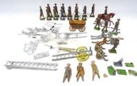 Britains khaki Troops with various makers miscellaneous Artillery