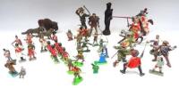 Various plastic figures including Robin Hood