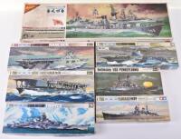 Nine Naval Waterline Plastic Construction Kits