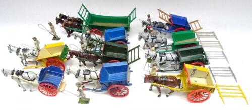 Britains, six Tumbrel Carts