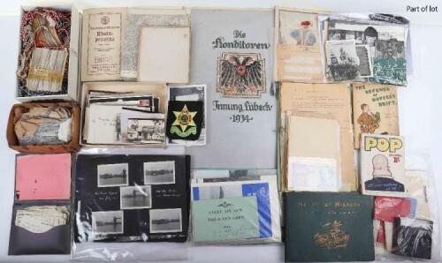 A selection of WWII and later ephemera and related items,