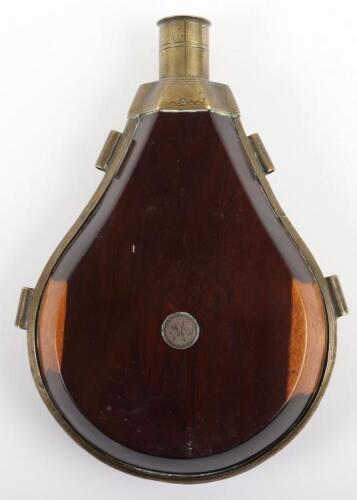 Fine and Unusual Anglo-Indian (or Franco-Indian?) Powder Flask of Indian Padauk Wood, Second Half of the 18th Century