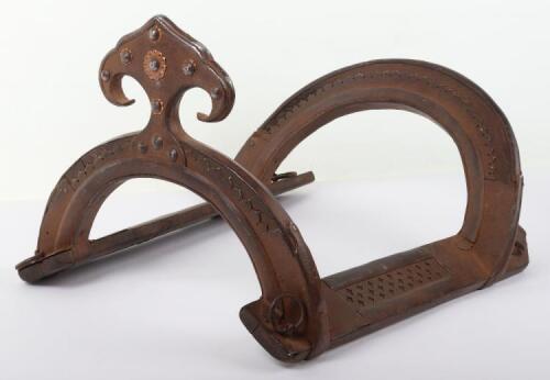 Indian Wooden Saddle Tree with Iron Fittings, Probably 18th or 19th Century