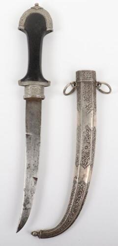 Hallmarked Silver Mounted Moroccan Dagger Jambya