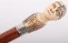 ^ Fine Quality Carved Ivory Phrenology Sword Stick - 5