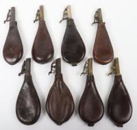 8x Assorted Plain Leather Shot Bags