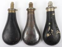 3x Assorted Plain Bag Shaped Gun Sized Powder Flasks