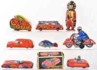 Eight Tinplate Novelty Toys