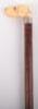 ^ Edwardian Walking Stick with Nicely Carved Ivory Dogs Head Handle