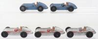 Five Unboxed Post War 23c Dinky Toys Mercedes Benz Racing Cars