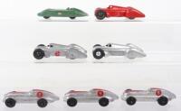 Seven Unboxed Dinky Toys Racing Cars