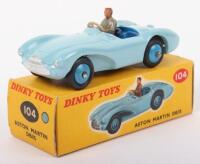 Dinky Toys 104 Aston Martin DB3S (Touring Finish) light blue body