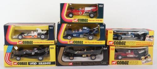 Seven Corgi Toys Boxed Racing Cars