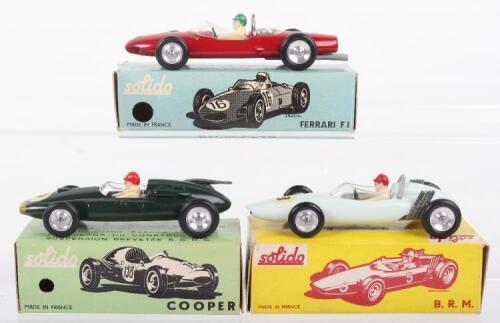 Three Solido (France) Boxed Racing Cars