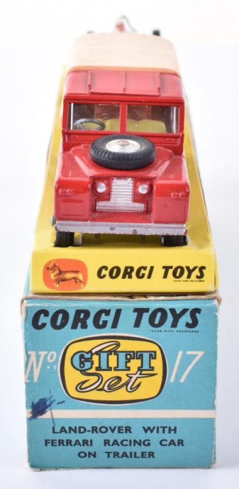 Corgi Land Rover Racing Set Corgi Toys Gift Set 17 Land-Rover with Ferrari Racing Car on trailer