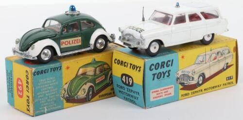 Two Boxed Corgi Toys Police Car Vehicles