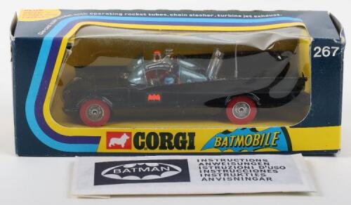 Corgi Toys 267 Rocket Firing Batmobile, Scarce red wheels