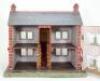 A small painted wooden dolls house, English circa 1920, - 2