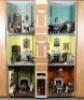 A painted wooden town dolls house, English circa 1890, - 2