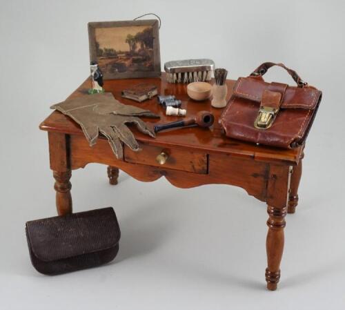 A library table and accessories for gentleman doll,