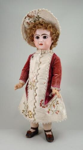 A beautiful closed mouth Tete Jumeau bisque head Bebe, size 10, French, circa 1890,